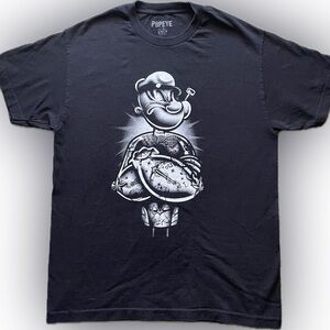 Popeye the sailor man in black & white with tattoos size M